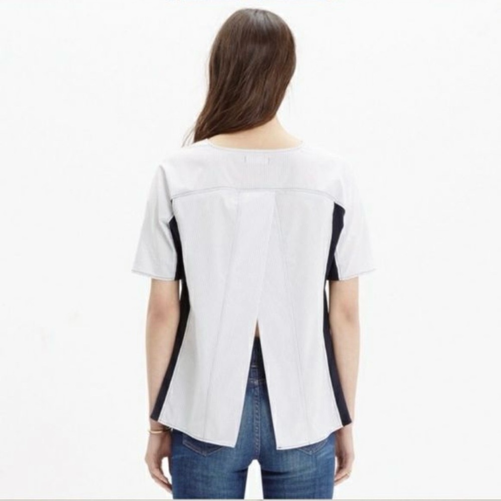 Madewell Oxford Split Back Top Size S